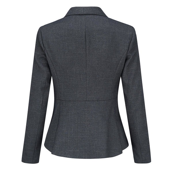 Yynuda kvinners 2-delers kontordame Slim Fit forretningsdress (blazer + bukse) Grey L