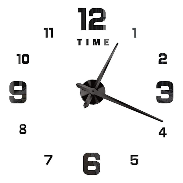 Roomalaiset numerot seinäkellot 3d tee itse peili seinäkello akryyli tarra muoti kvartsi kellot watch kodin sisustus Reloj De Pared Black A 27inch 2D (No EVA)