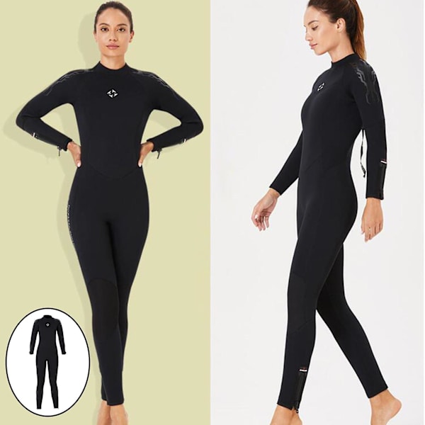 Dykar-våtdräkt Hel Kropp Surfdykar-dräkt Baddräkt Kvinnor Svart S Women Black S