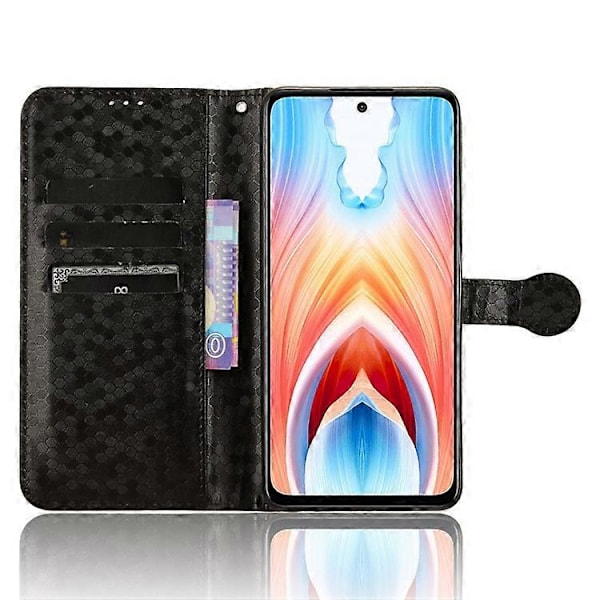 Yhteensopiva Oppo A79 5G / A2 5G magneettinen puhelinkotelo nahkaa, kohokuvioitu pistekuvio Black