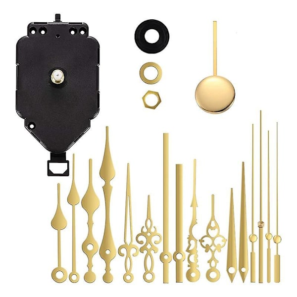 Seinälle Asennettava Hiljainen Penduli Kvartsikellon Liike, Penduli Kellon Mekanismin Osien Moottorin Vaihto DIY Blackgold