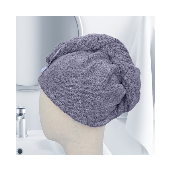 2-Pack mikrofiber hårtørkingshåndkle for langt hår Magic Instant Dry Hair Håndkleinnpakning Hurtigtørkende - Brun + Grå