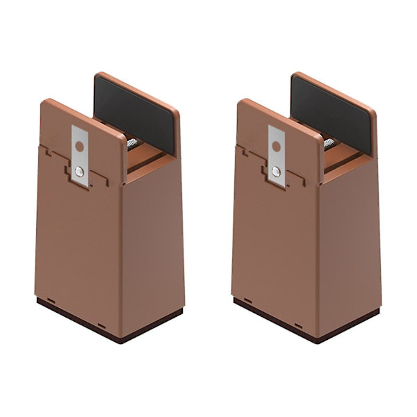 4x Sängmöbelhöjare 5/10cm Tunga Justerbara Skrivbordslyftar Benförlängning Brown 10cm