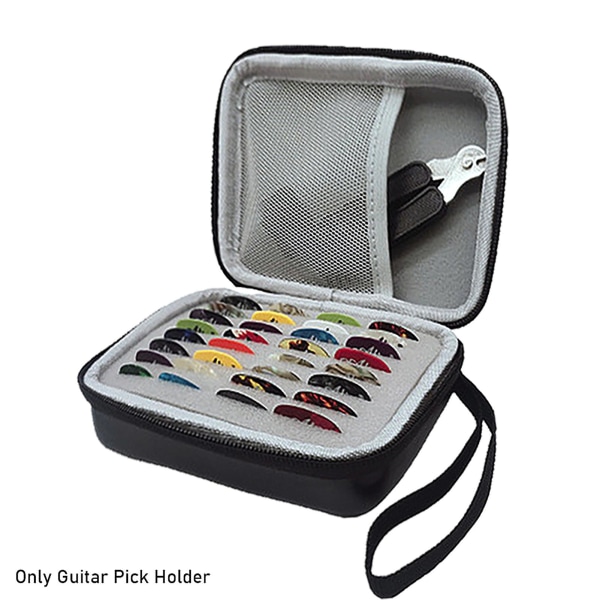 Guitar Pick Holder Strengeinstrumenter Fuld beskyttelse Bas Opbevaring Case Taske Black