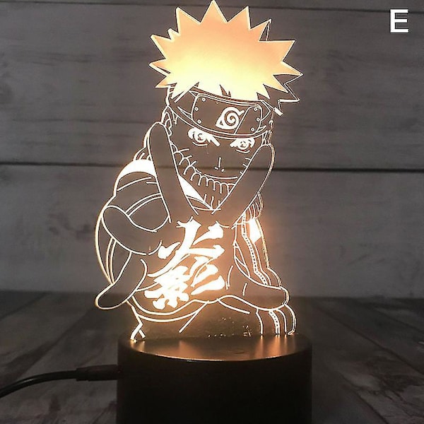 3d yövalot Naruto Team Uzumaki Naruto Sasuke Sakura Figuuri LED yölamppu -wf -ES E