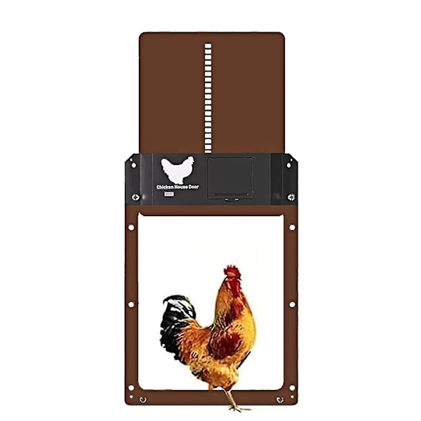 Automatisk hönshusdörr Light Sense Dörröppnare Fjäderfä Garden Chicken Duck Dörröppnare Praktisk kyckling Husdjur Burar Dörr brown patterned