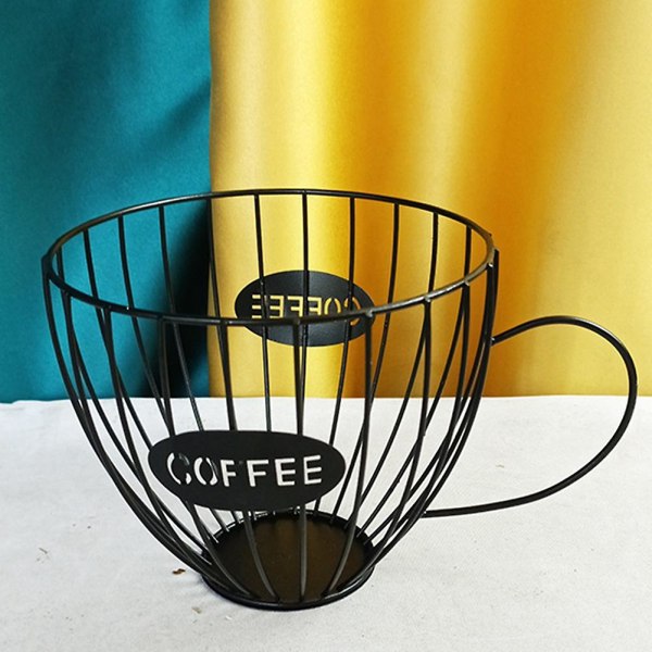 Kahvihedelmät kapseli säilytyskori Kahvikupin muotoinen pod pidike ja organizer Cafe Hotel Black