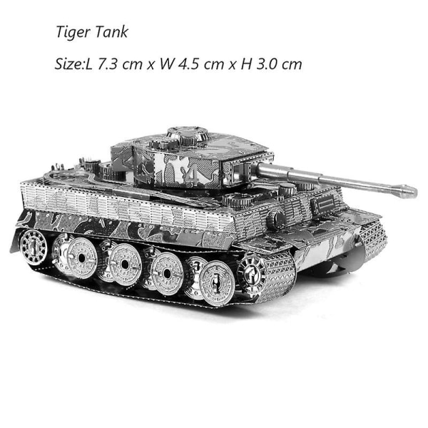 3D-metallpussel gör-det-själv-manual Famous Tank Military Series Tiger Tanks T-34 Js-2 M1a1 Tankmodell Montera pussel Tiger Tank