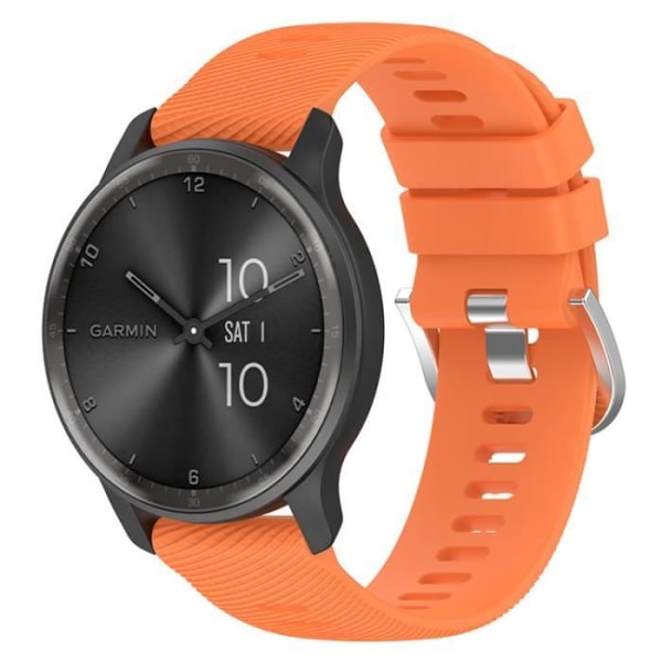 20 mm (oranssi) watch ranneke, alkuperäisellä ruostumattomasta teräksestä valmistettu solki, Garmin VivoMove Trend -tarvikkeet