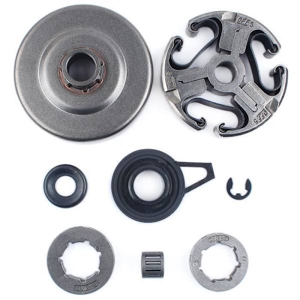 3/8" 7T 8T trumkoppling Kedjehjulsfälgsats kompatibel med Husqvarna 365 372 372XP 371 362 Nållager bricka Clip Hg