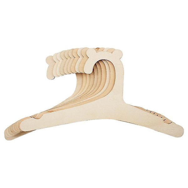 10 st Baby Baby Trä Klädhängare Hem Flickor Princess Room Barnkammare Inredning För Barn Light wood color