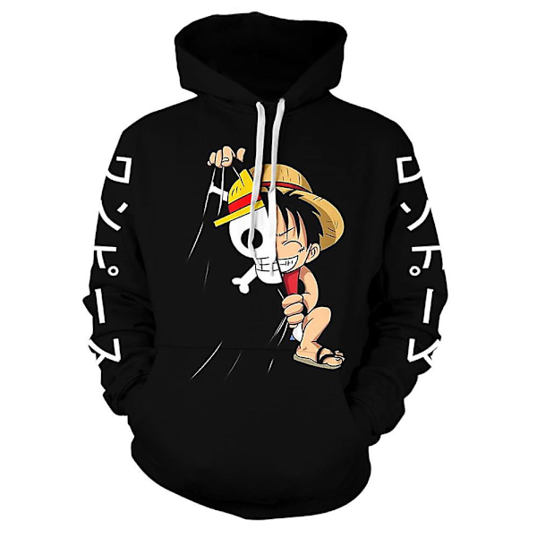 Aikuisten One Piece -hupparit Printed hupullinen villapaita pusero Topit Lahjat S