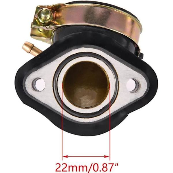 22 mm:n kaasuttimen imusarjan vaihto-osa, yhteensopiva 4-tahti 125 cc ja 150 cc GY6-moottorin kanssa, Taotao-skootterille, Go-kartille ja mopedille