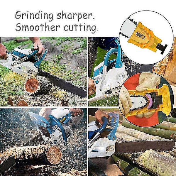 Kædesav Tandskarpner Savkæde Professionelt Træbearbejdningsværktøjssæt Sharpener and 3pcs Grindstone