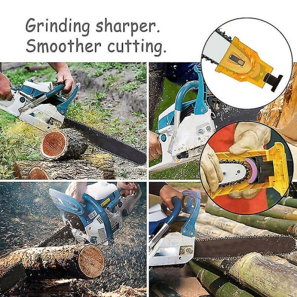 Motorsåg Tandvässare sågkedja Professionell träbearbetningssats verktyg Sharpener and 3pcs Grindstone