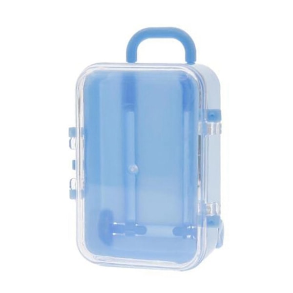 Blå Mini Reseväska Box Personlighet Bröllopslåda Bagagevagnsväska Case Liten låda