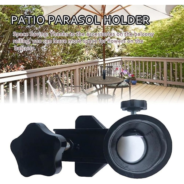 Balkongparaplyklämma, metallbalkongklämma, metallbalkongparaplyhållare, klämma paraplyhållare, trädgårdsparaplyklämma, för balkong, parasoll, strand, F