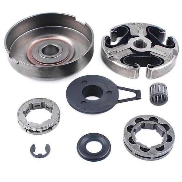 3/8" 7T 8T trumkoppling Kedjehjulsfälgsats kompatibel med Husqvarna 365 372 372XP 371 362 Nållager bricka Clip Hg