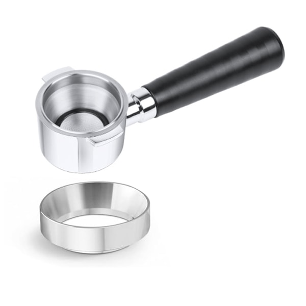 51 mm Bottenlöst Espresso Kaffe Portafilter, Magnetisk Espresso Tratt för Portafilter 51 mm Doseringsring