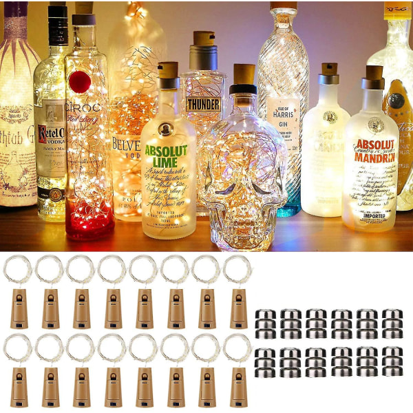 16-pack flasklampor med kork för att dekorera bröllop, fester