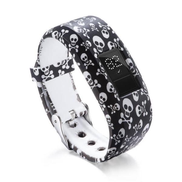 Skull Silikoni rannehihnan pidike Garmin VivoFit Jr Juniorille Garmin VivoFit Jr 2 Fitness Activity Tracker