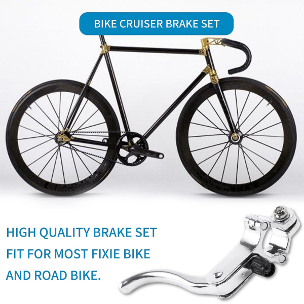 Front Fixie Road Bike Cruiser Brake Set Bike Brake Kit Bike Caliper Brake Kit Side Pull Brake Set F KL Silver