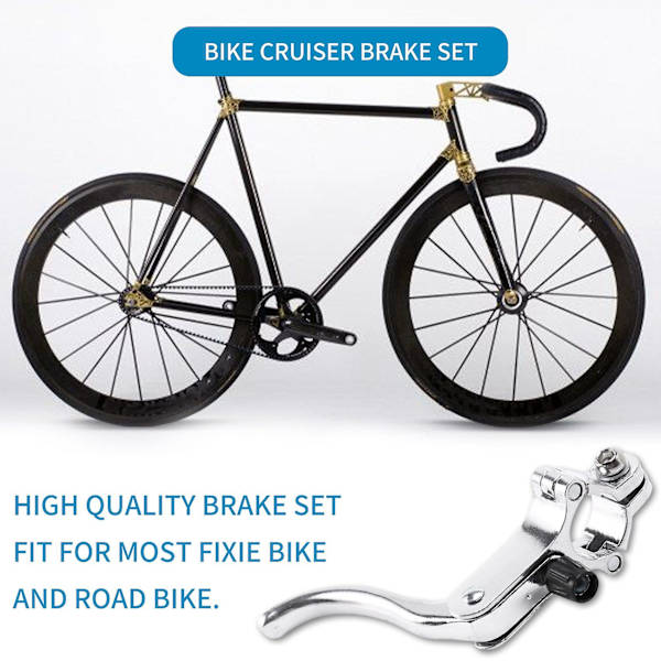 Front Fixie Road Bike Cruiser Bremsesett Bike Brake Kit Bike Caliper Bremsesett Side Pull Bremsesett F KL Silver