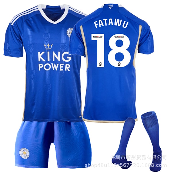 2023 Leicester City hjemmebane fotballdrakt uniform-Fatau+sokk M(170-175cm)