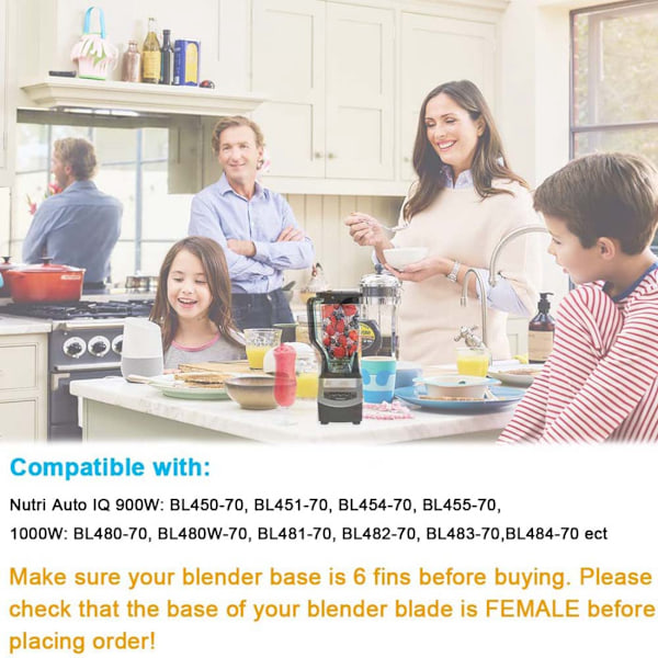 6 finner til blender reservedele, til Auto IQ BL450-70, BL451-70, BL454-70, BL455-70
