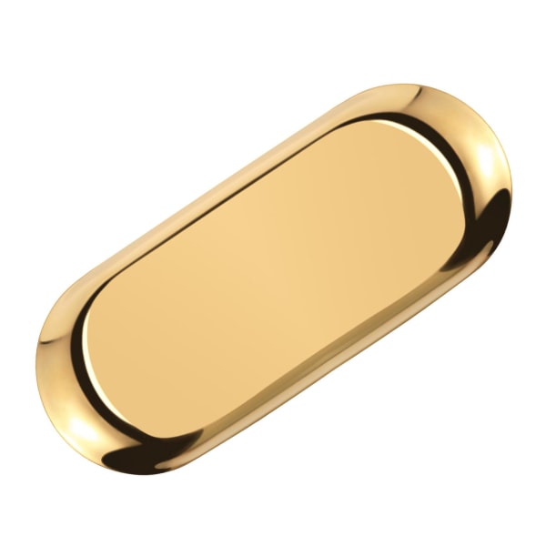 Metallitarjotin kultainen soikea pilkullinen hedelmälautanen pienten esineiden korujen näyttötarjottimen peili