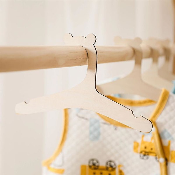 10 stk Baby bøjlerstativ Baby trætøj bøjle Hjem piger prinsesse værelse børneværelse indretning til børn Light wood color