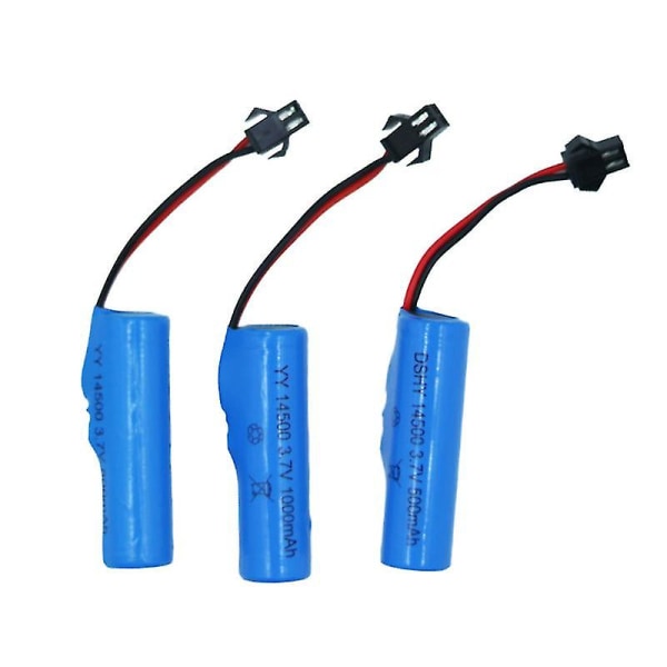 3 stk 3,7v 14500 lithium batteripakke med beskyttelsesplade Sm-stik Legetøjsstunt bilbatteri -HG 1000mah