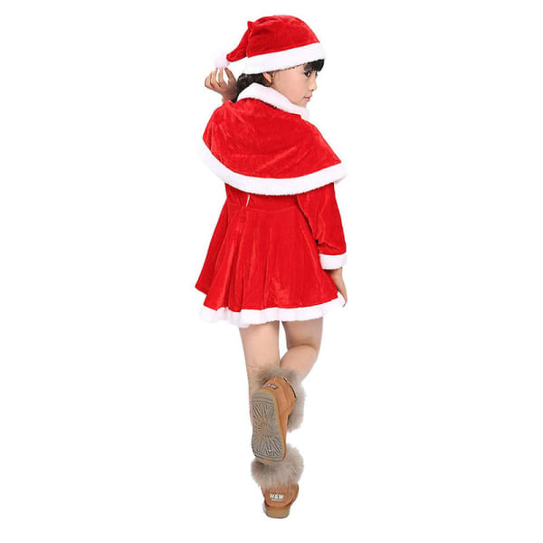 3-8 års julefest Barn Gutter Jenter Julenissen Cosplay kostyme antrekk-Jenter 3-4Years