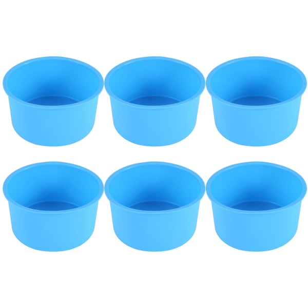 Silikon mini kakeformer 4 tommers rund baking non-stick silikon bakeform Bakeware Gjenbrukbar blå blue