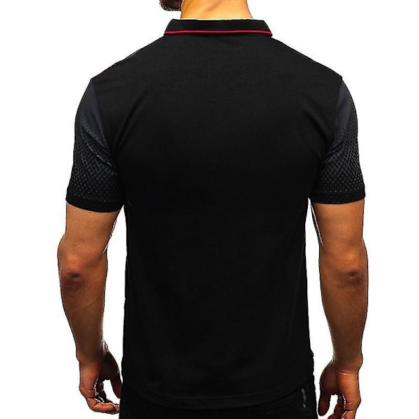 Miesten Polopaita Lyhythihainen Kesäpaita Golf Casual Topit Black M