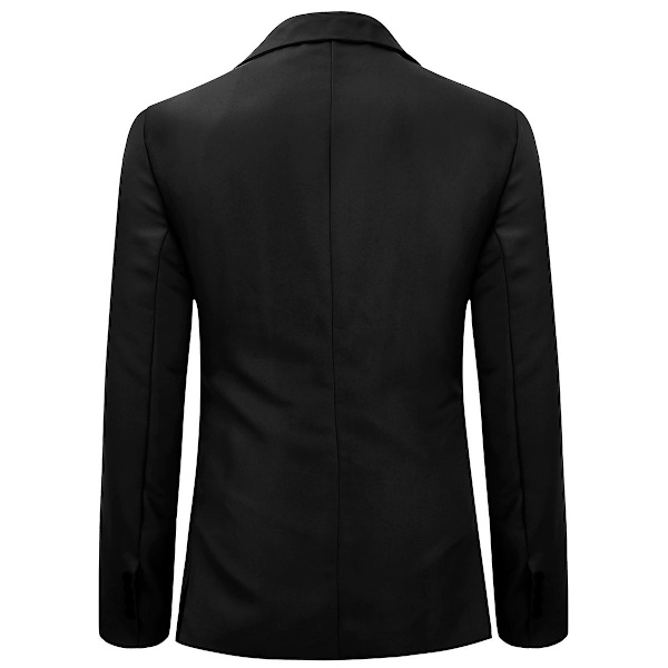 Yynuda Miesten Business Casual Klassinen lovettu käänne, kaksinkertainen jaettu puhdas väri, yksinapillinen pukutakki 11 väriä Black 2XL