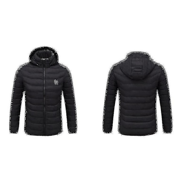 Uppvärmd Jacka, Vinter Utomhus Varm Elektrisk Uppvärmningsjacka, 8 Uppvärmningszoner hg Black 2XL