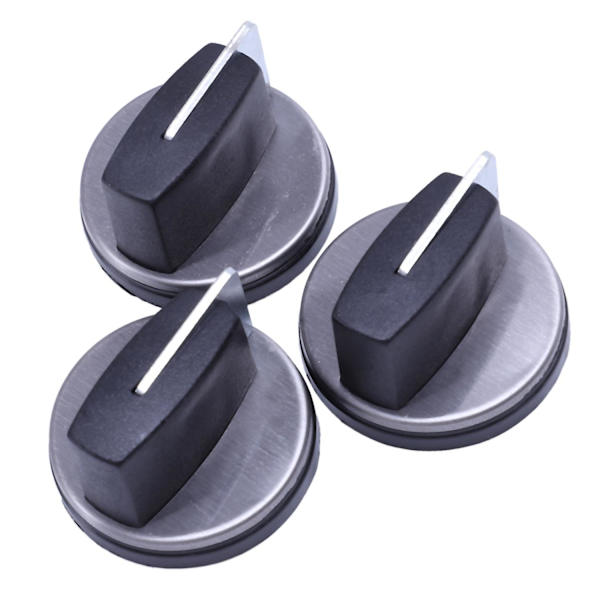 Universal Komfyrdeler Knapper Ovn Rotasjonsbryter Kontrollbryter Gasskomfyr 3 stk black silver
