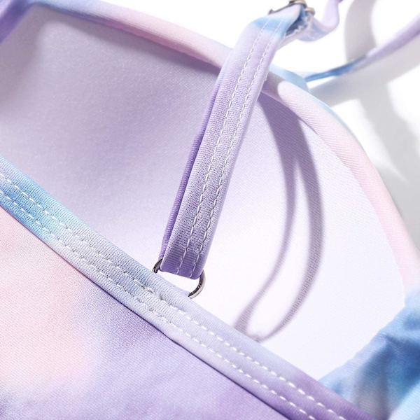 Dametøj Kryds Kors Push Up Badetøj Top Mavekontrol Halter Bikini Højtaljet Badetøj Todelt Badetøj Purple-1 Large