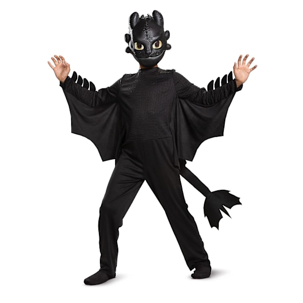 Lohikäärme Toothless Cosplay-asu Anime-mekko Haalarit Dinosaur Toothless Hännän Halloween-asu Sopii Lapsille Lasten Vaatteille Puku L 125-135cm