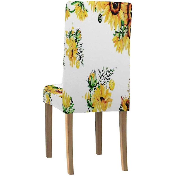 Vackra Blommor Solrosor Stretch Stolsöverdrag Skydd Sitsöverdrag Kompatibel Med Matrum Hotell Bröllop Fest Set Om 1