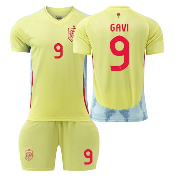 2425 Spanien bortaställ Gavi fotbollströja set 24(130-140cm)