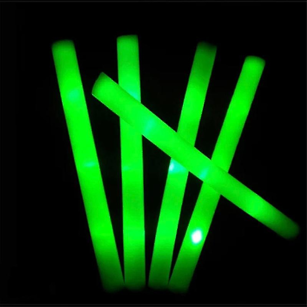 12/15/30/60 st LED-glödpinnar i bulk Färgglada RGB-glödpinnar i skum Cheer Tube Mörkt ljus för jul, födelsedag, bröllop, festtillbehör 30pcs Green
