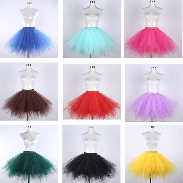 Skjørt Bachelor Party Tutu Tulle Skjørt Petticoat Ballet Hoop Skjørt 4 Lag Green M