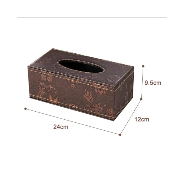 Pu Leather Facial Tissue Box Holder Standard størrelse Tissue Box Cover - Bud