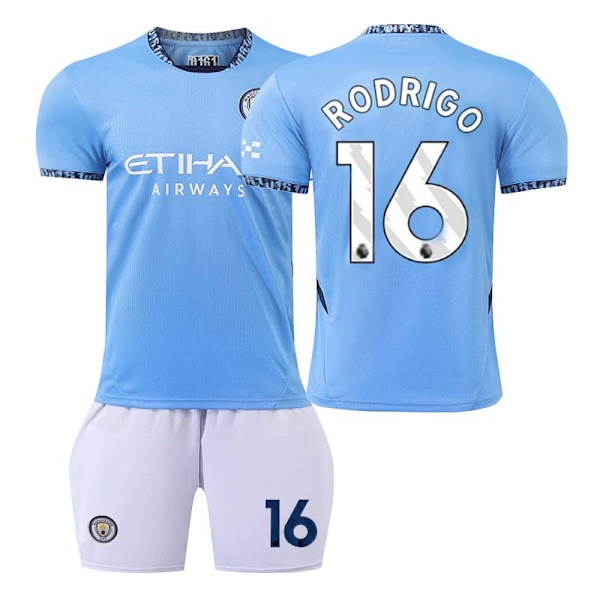 2425 Manchester City hjemmefodboldtrøje RODRIGO Fodboldtrøjesæt 16(90-100cm)