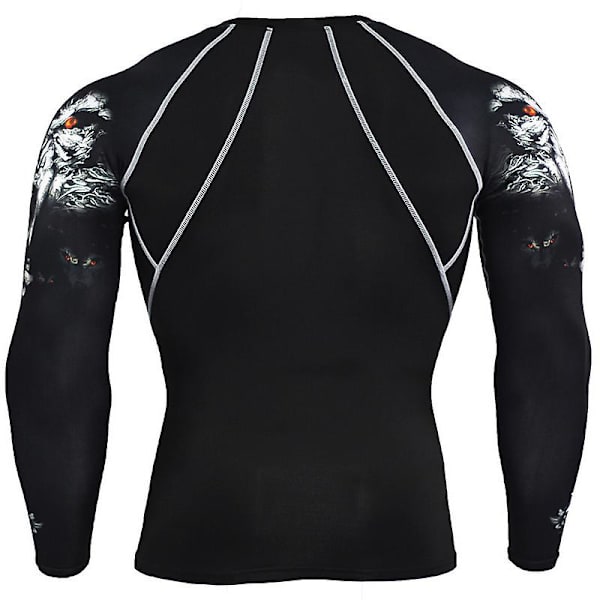 Herre Compression Base Layer Topper Sport Gym Muscle T-skjorte 1 M