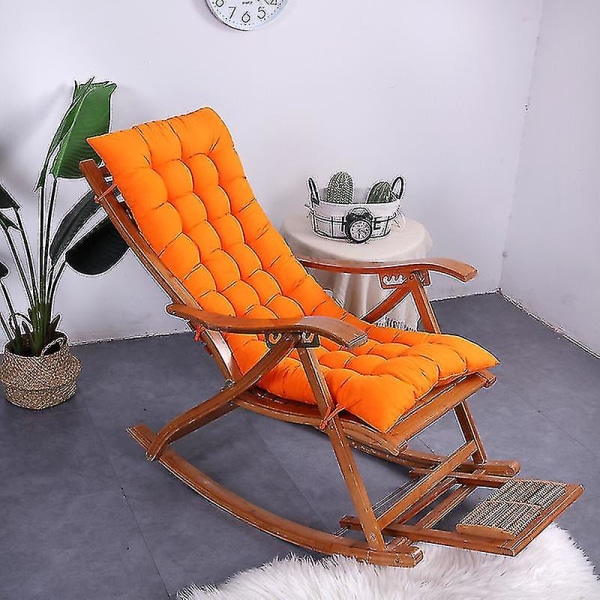 Liggstolsdyna Mjuk kompatibel Hög sittdyna med fixeringsrem Stor gungstol Bänkkudde kompatibel Orange