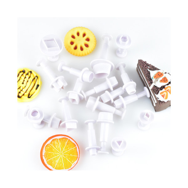 Fondantkage Cookie Plunger Sukkerkunst Blomst Blad Sommerfugl Hjerte Form Dekorationsform