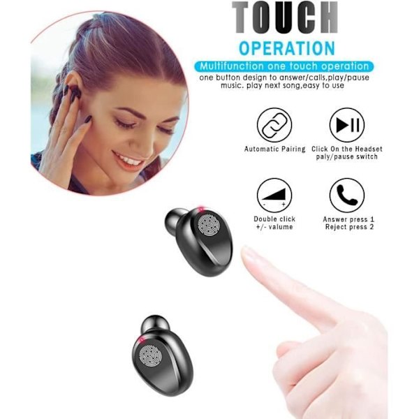 Trådlösa hörlurar med 140 timmars speltid, Bluetooth 5.0 hörlurar med mikrofon, Hifi-stereo, brusreducering [p459]